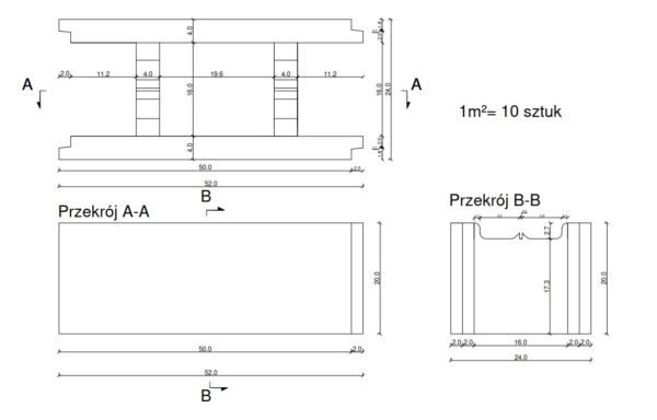 Betonschalungsstein | S24 | Normalstein Grau | Schalstein | 50 x 24 x 20 cm